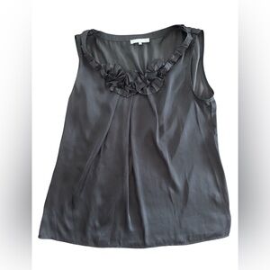 Violet & Claire Women’s Sleeveless Silky Blouse in Dark Grey Sz L Y2K